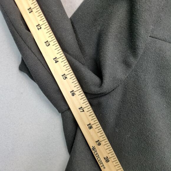 Old Navy Black Pea Coat Women's XL Concealed Buttons Flannel Boxy Retro Mod - Picture 9 of 10